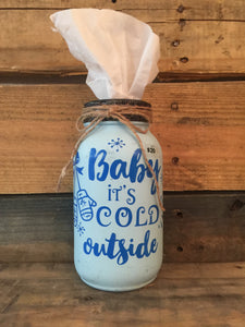 "Baby It's Cold Outside" Mason Jar Tissue Holder